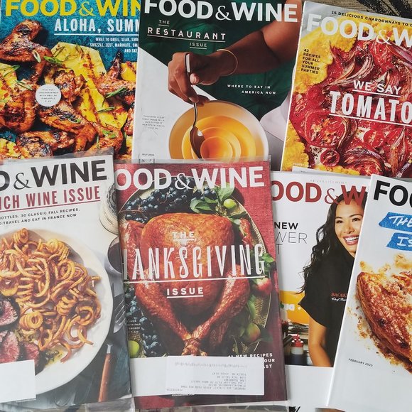 FOOD and WINE MAGAZINE lot of 7 ISSUES from 2019, Thanksgiving Recipes, Wine - Picture 1 of 12